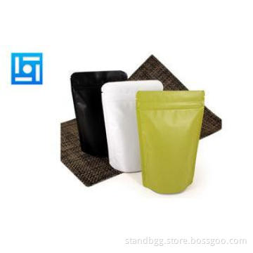 Pure color printed plastic bags / Soybean custom stand up p